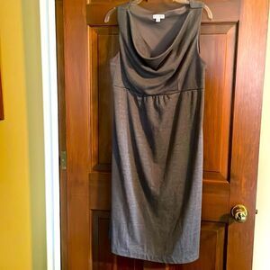 Liz Lange gray sleeveless dress /jumper size M Maternity invisible zipper side